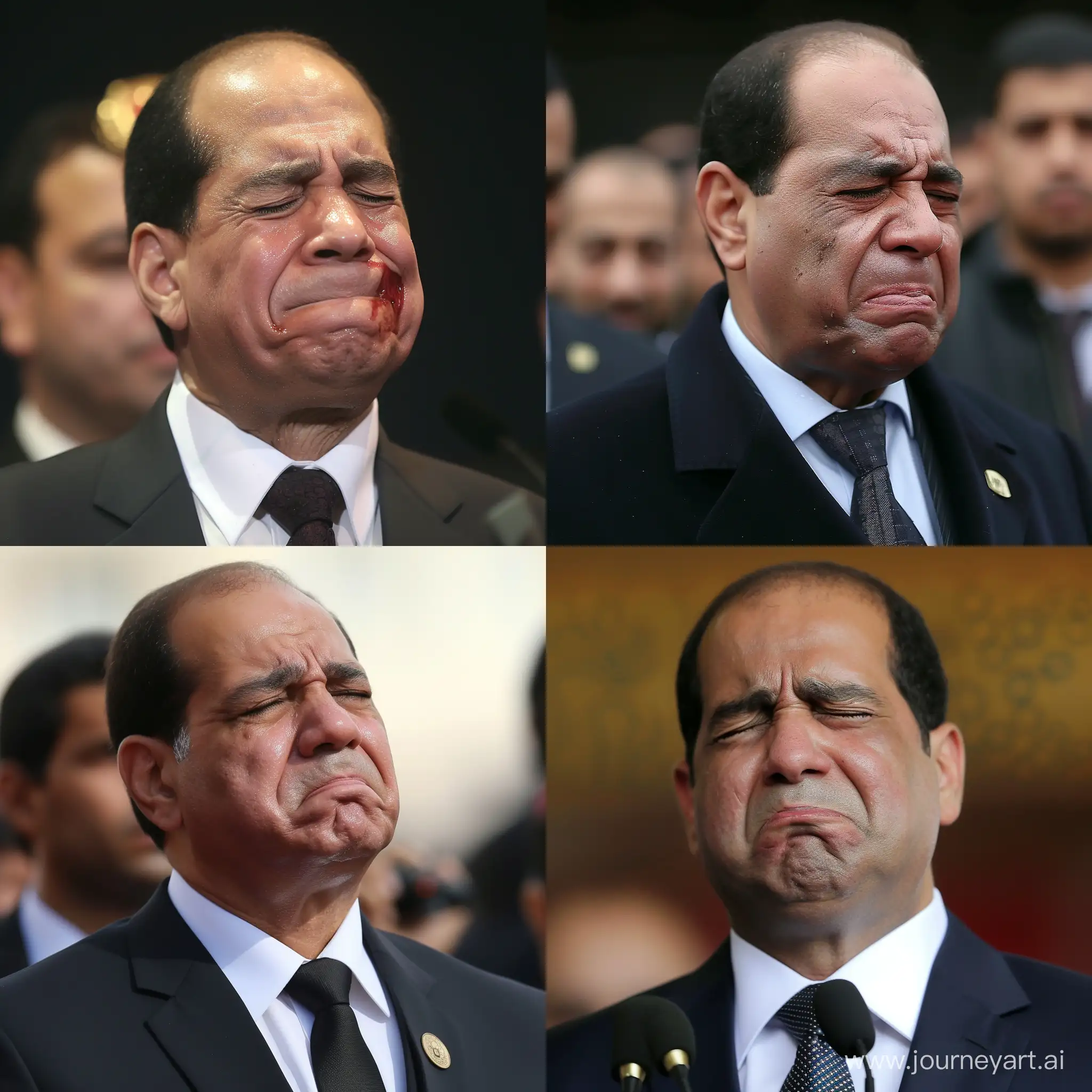 Abdel fattah el sisi crying