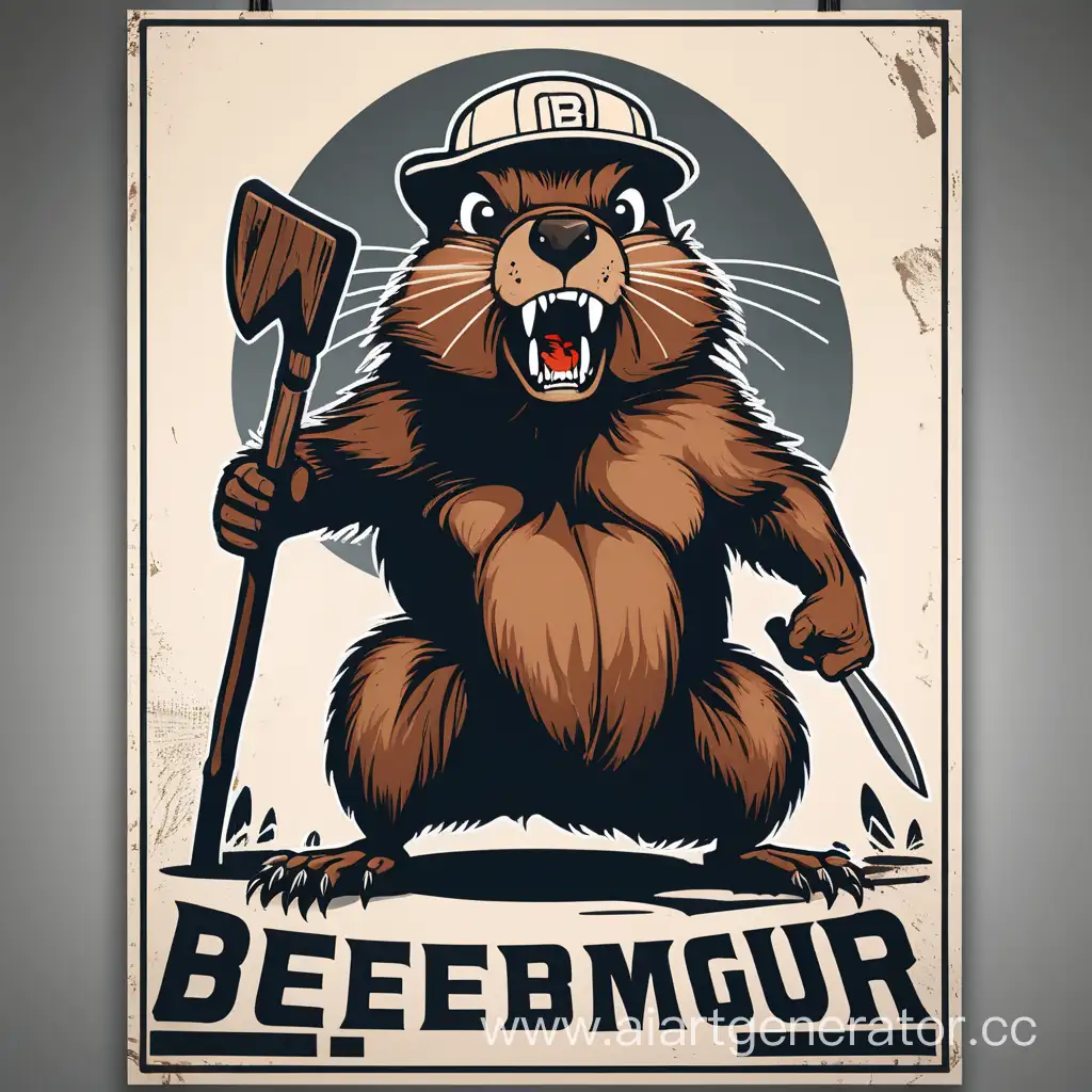 Fierce-Beaver-Illustration-Underground-Art-Poster-Design