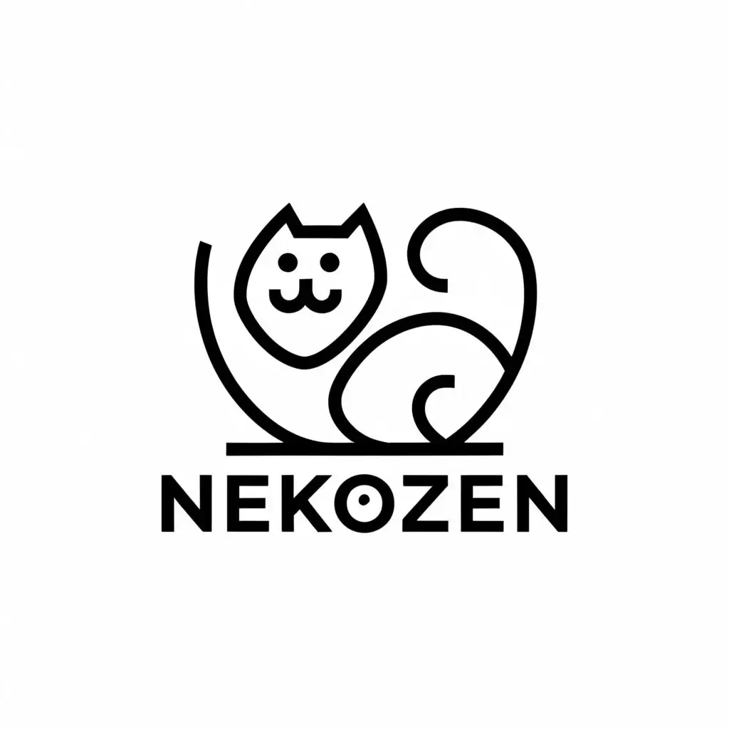 a logo design,with the text "NekoZen", main symbol:Cat,Moderate,clear background