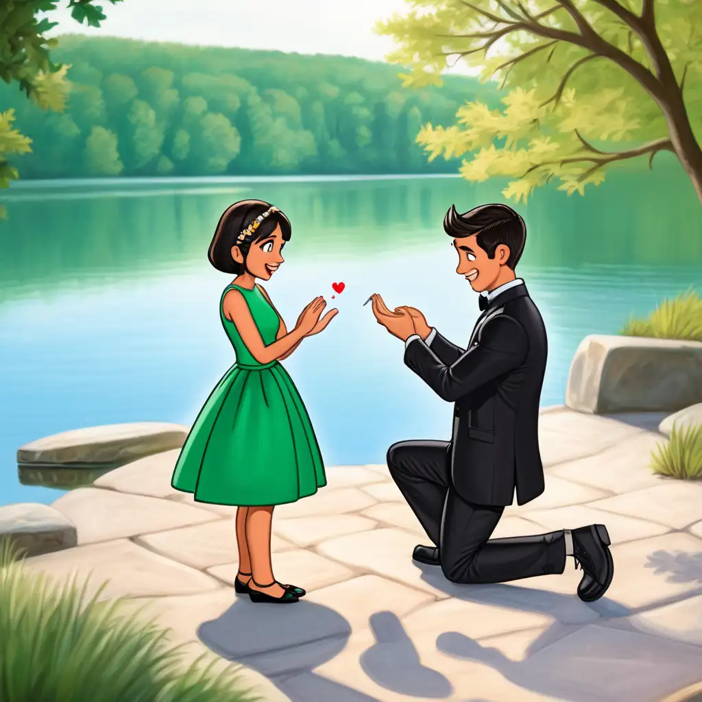 Enchanting Tennessee Lake Marriage Proposal with Storybook Characters