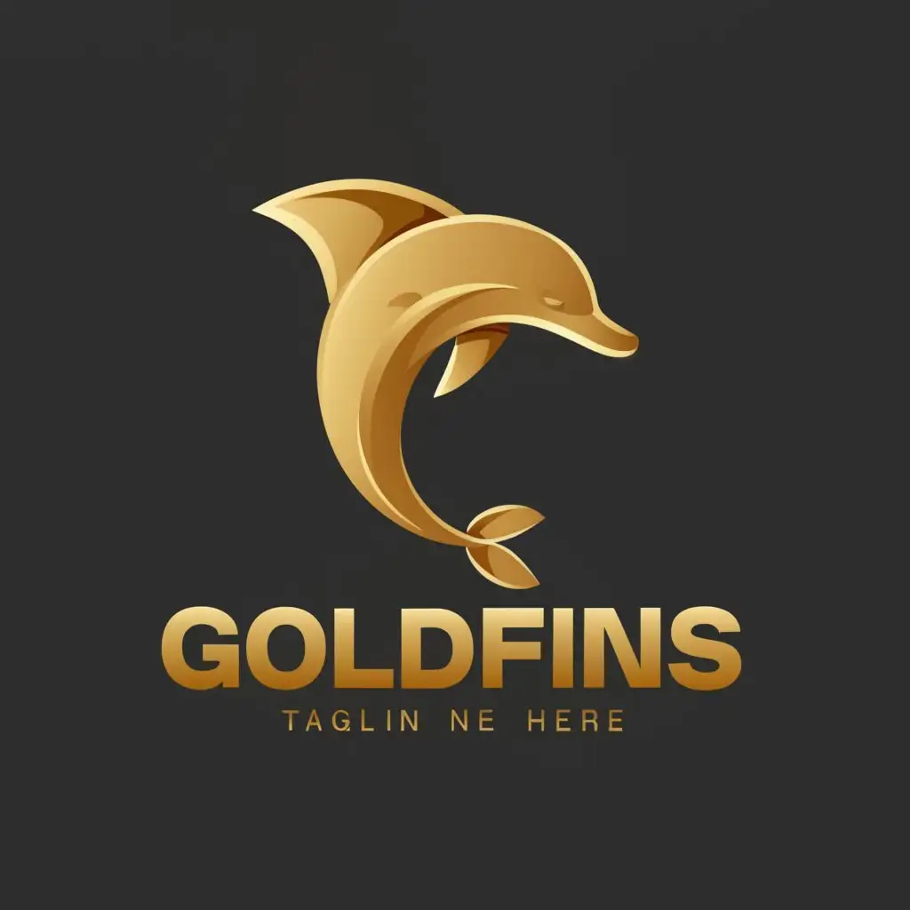 LOGO-Design-For-Goldfins-Striking-Gold-Dolphin-Emblem-for-Sports-Fitness-Brand