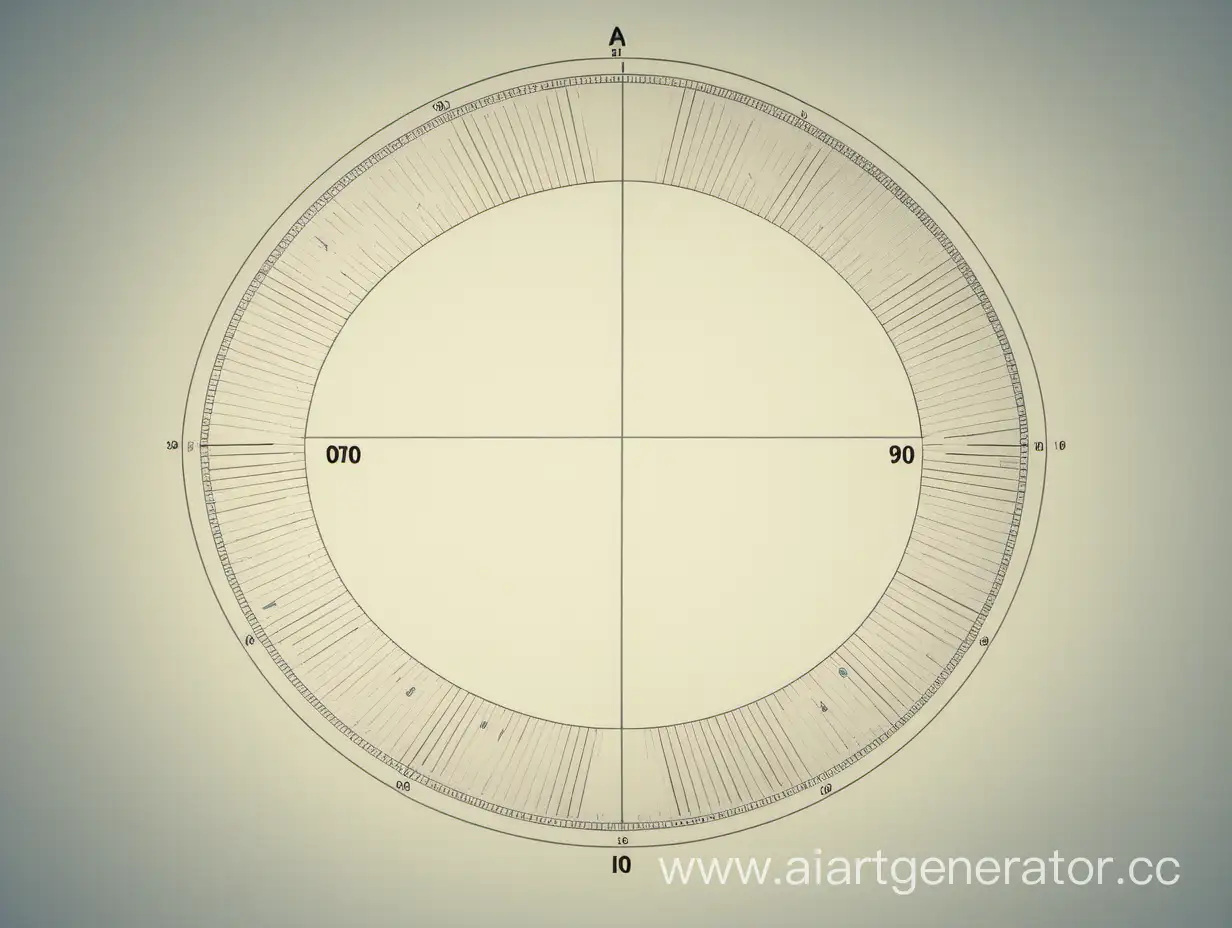 A quarter circle that is graded from 0 to 90 