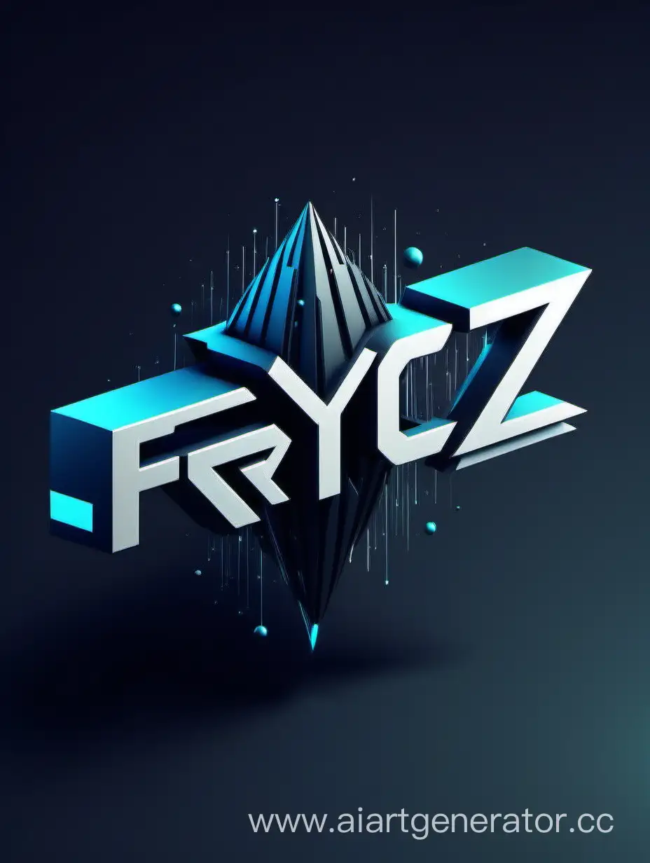 Logotype "Frycz" - 3d style, geometric, modern sci-fi like, futuristic technology, clever, ingenious, profit.