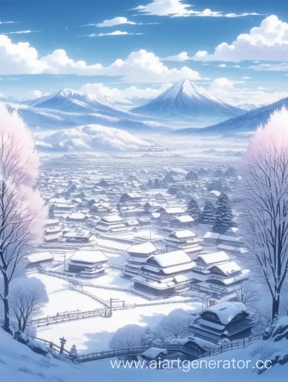 Winter anime landscape