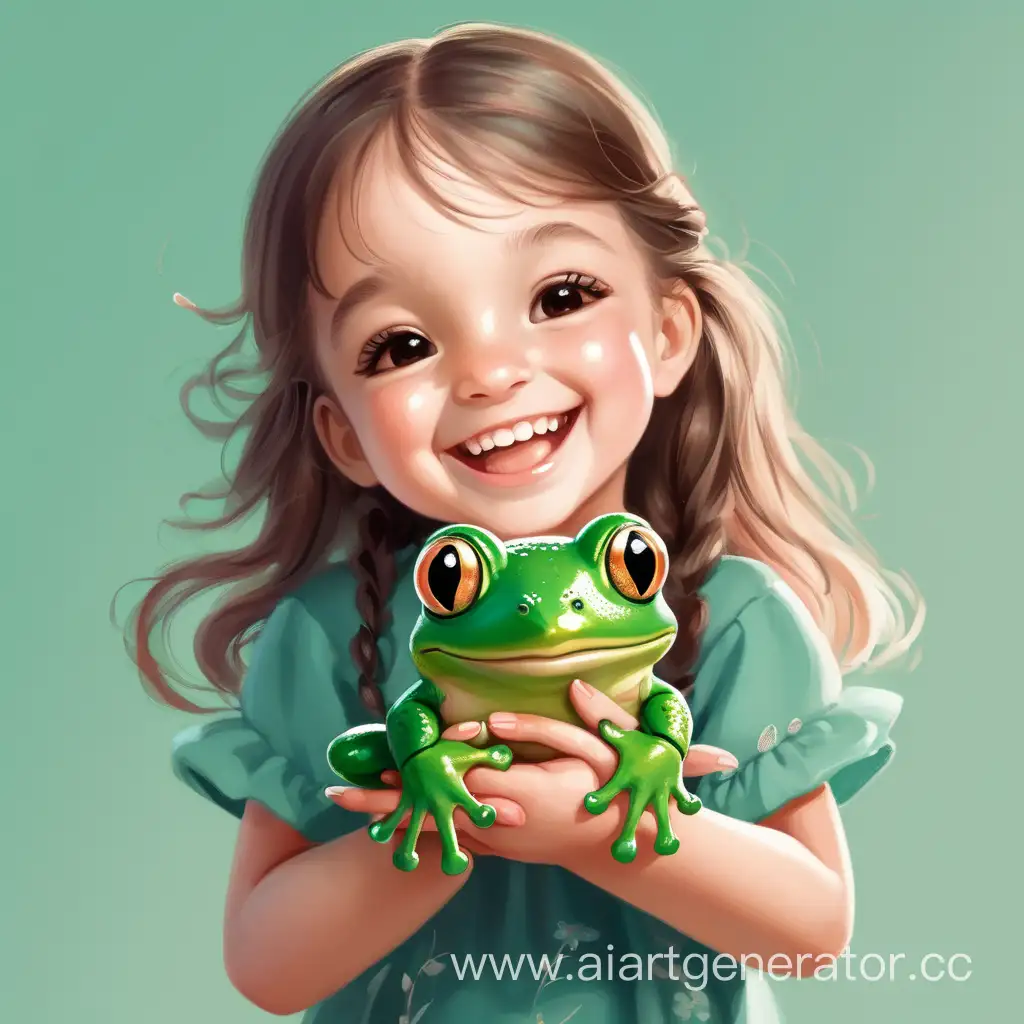Joyful-Girl-Holding-a-Frog-with-Delight
