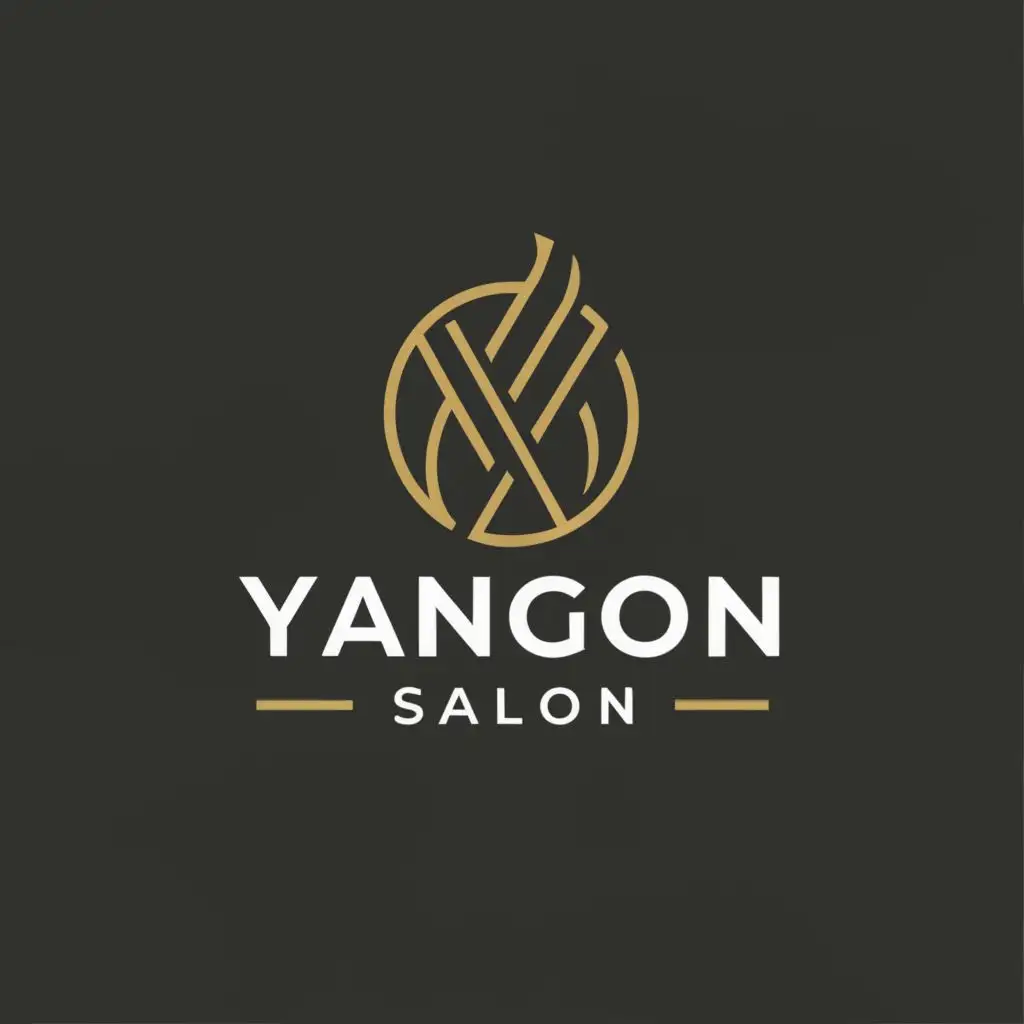 a logo design,with the text "Yangon Salon", main symbol:Elevating beauty, one strand at a time.
,Moderate,be used in Beauty Spa industry,clear background