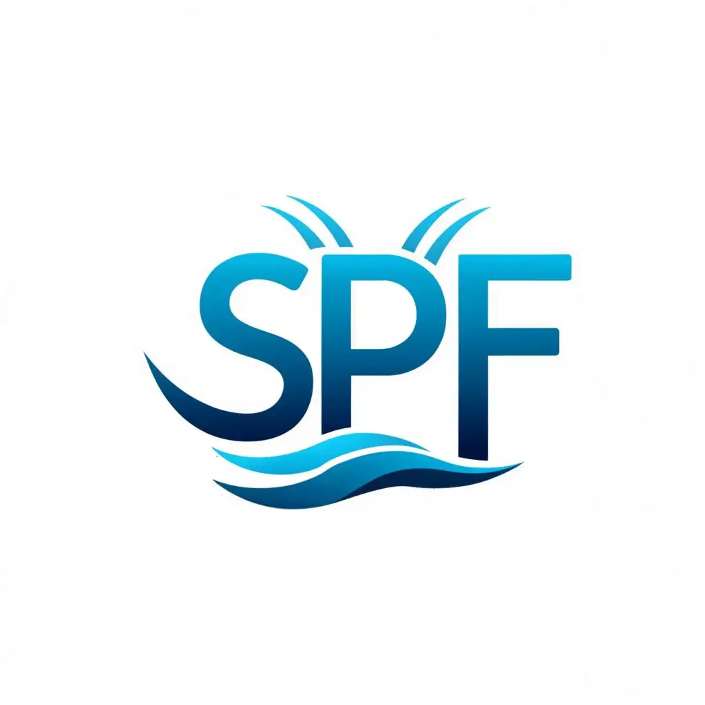 logo, waves, with the text "SPF", typography, be used in Technology industry