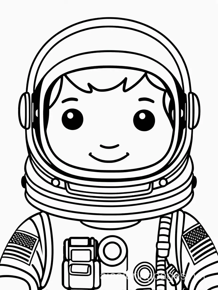 Simple-Astronaut-Coloring-Page-EasytoColor-Black-and-White-Line-Art