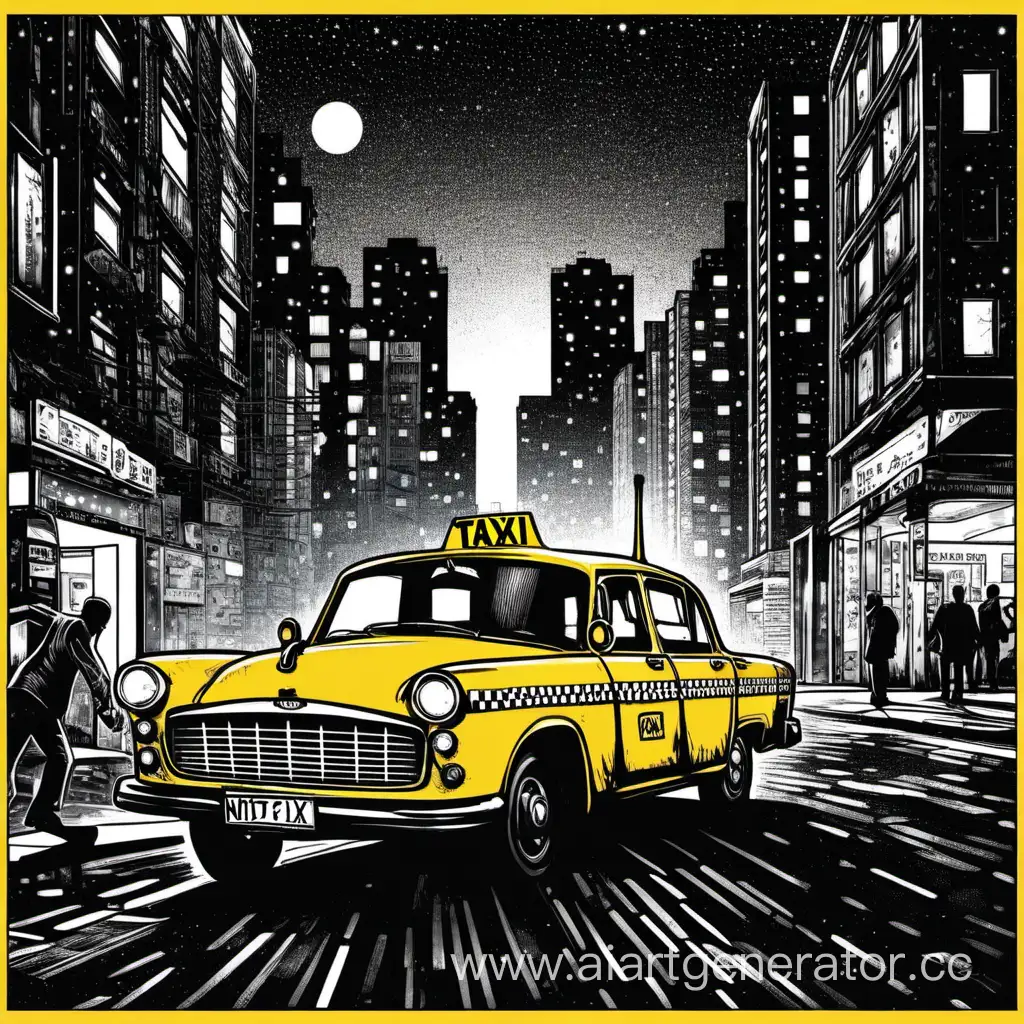 The lonely night taxi driver