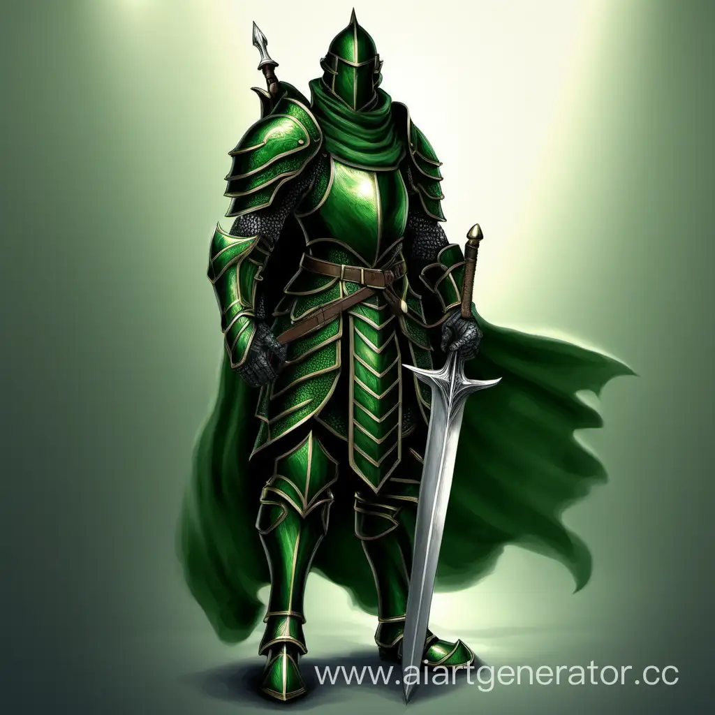 Guard, dark green armor, fantasy