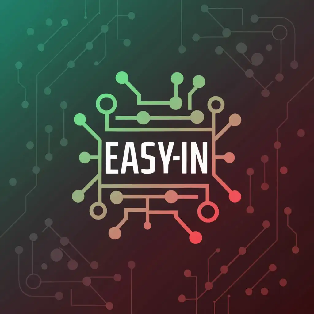 a logo design,with the text "Easy-IN", main symbol:Electronic chip ,Moderate,be used in Technology industry,clear background