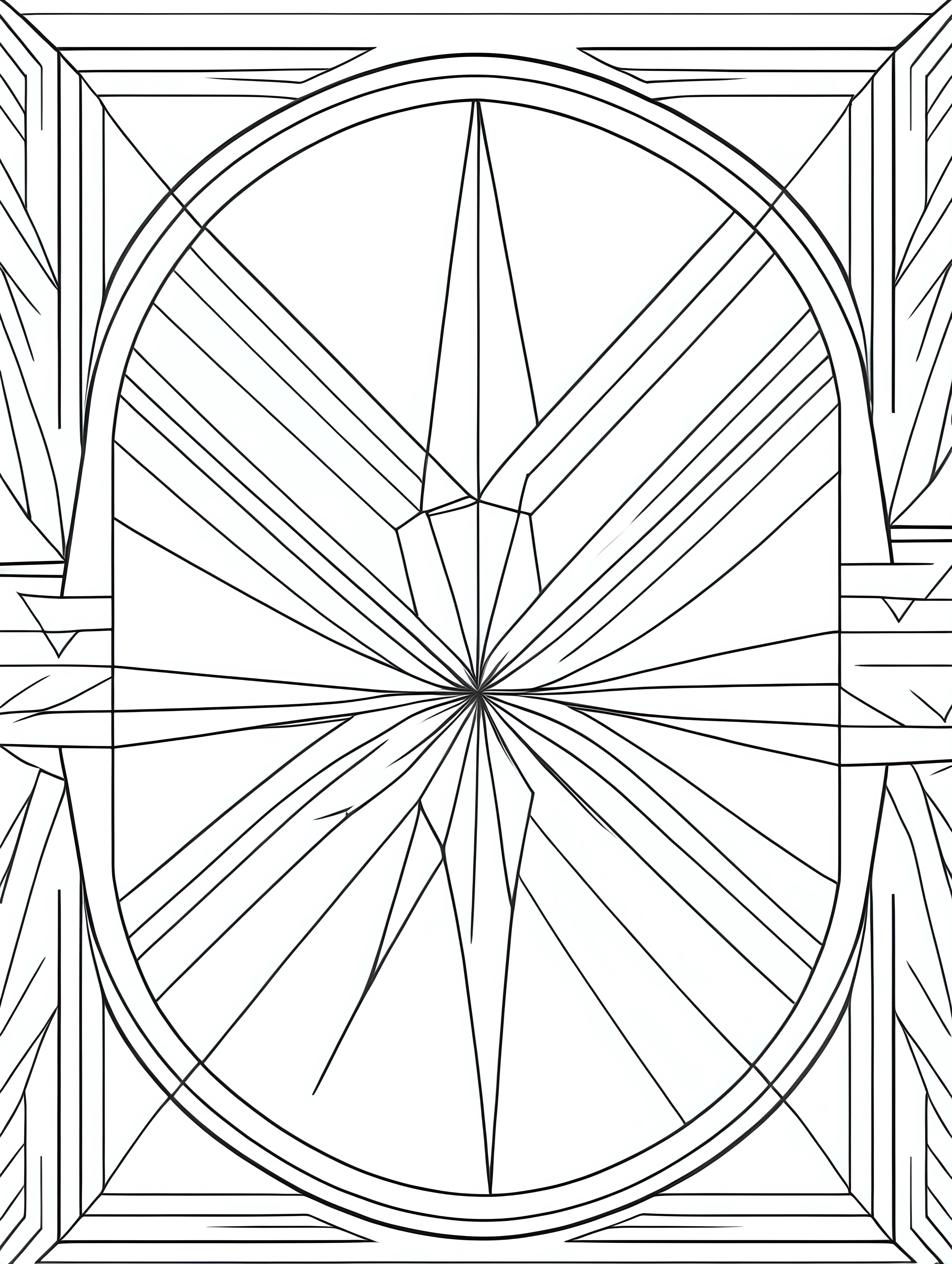 large geometric shapes, no shading, white background, easy coloring pages, no grayscale, 2d clean designs