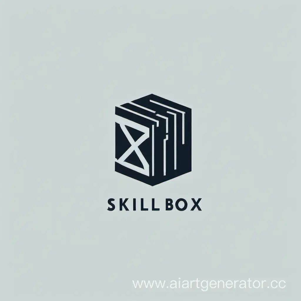 Minimalistic and simple logo for IT company " Skill Box". Glitch. Low detailed