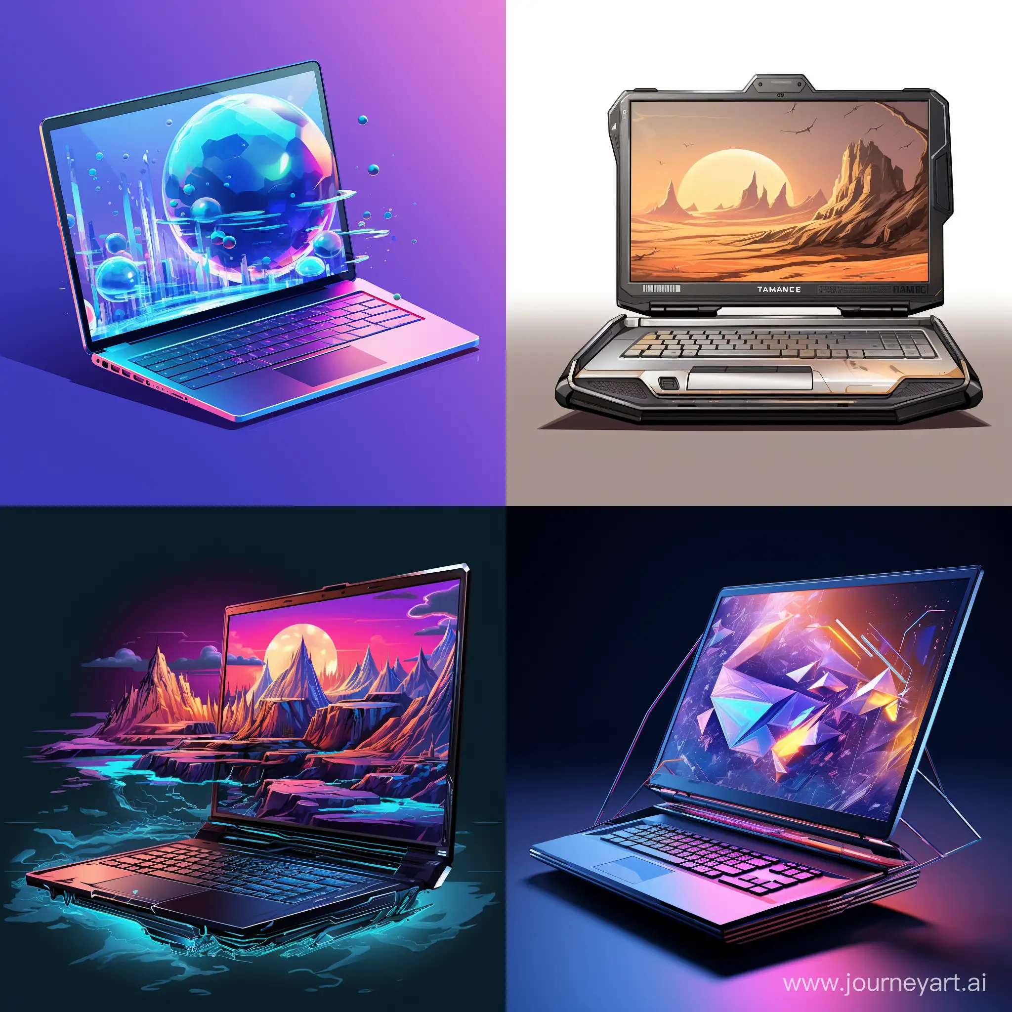 Futuristic laptop, illustration