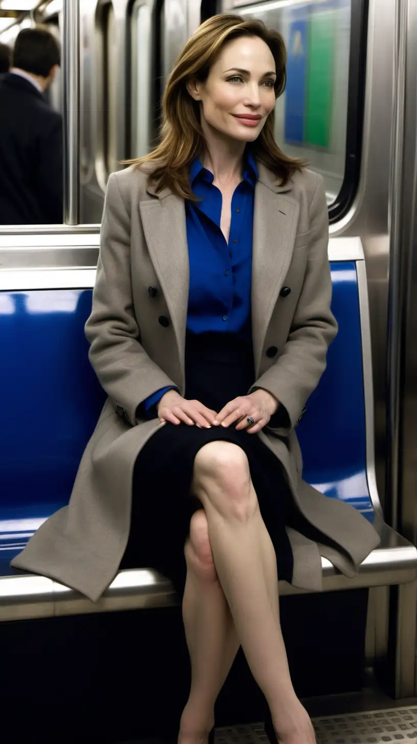 Claire Forlani in Stylish Subway Scene | MUSE AI