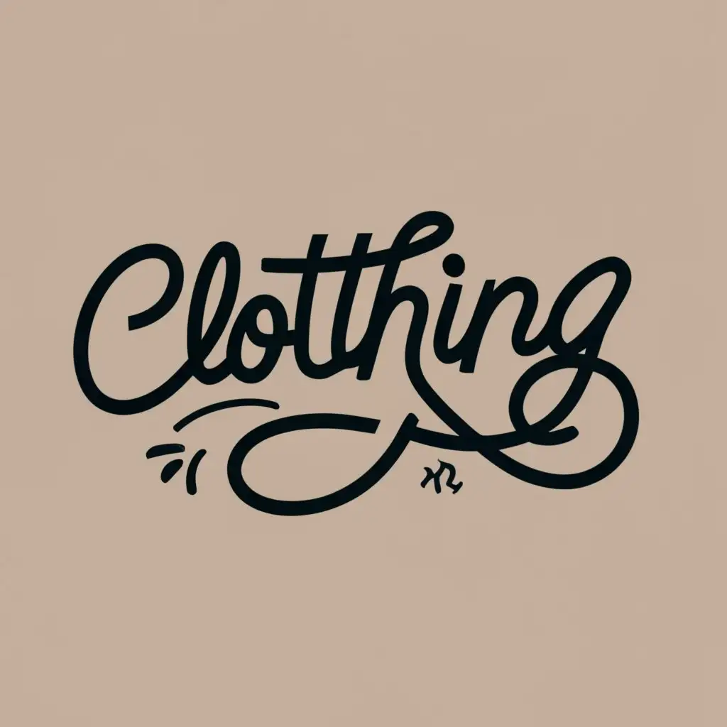 logo, Clothing, with the text "clothing", typography