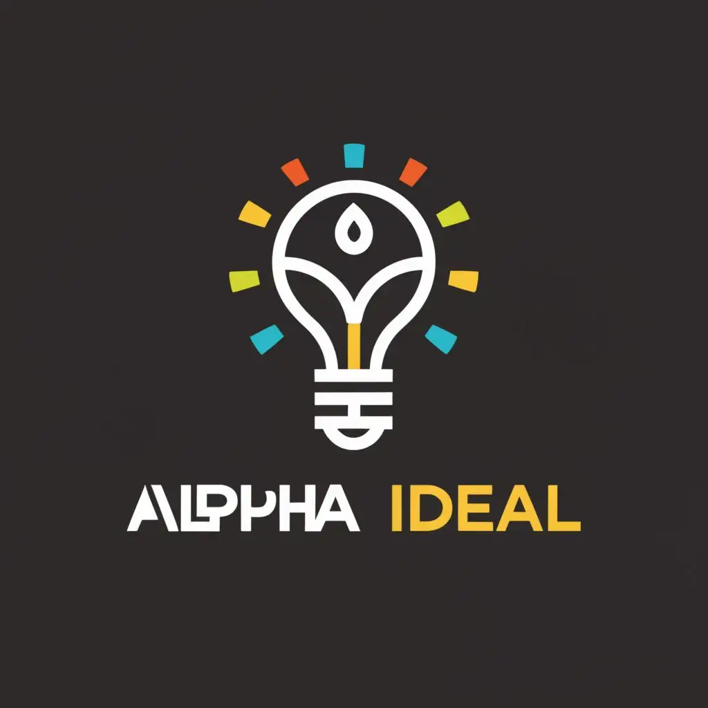 a logo design,with the text "Alpha Ideal", main symbol:Bulb,complex,clear background