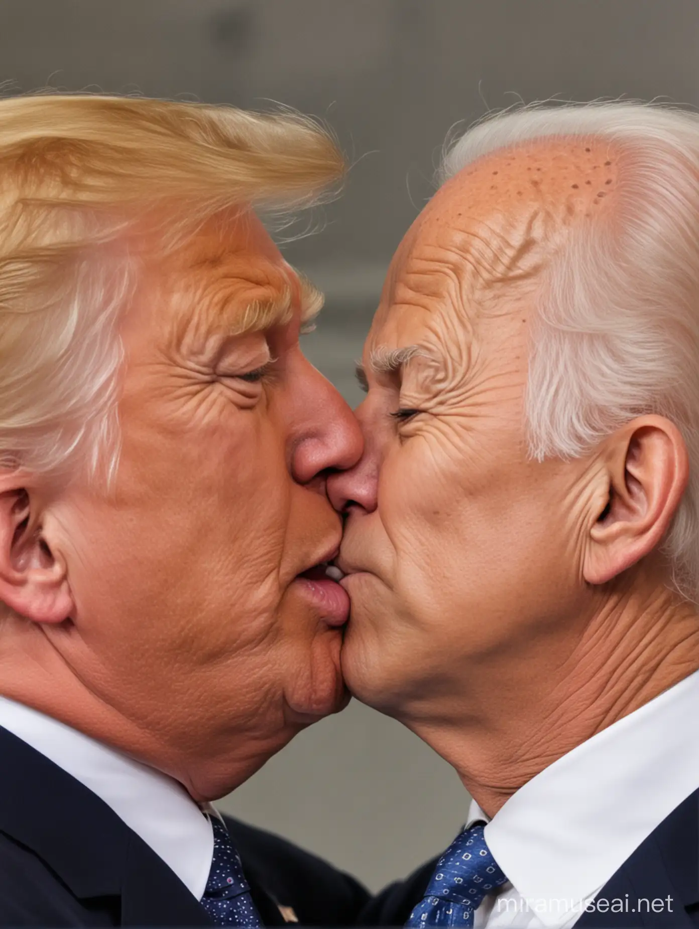 Political Opponents Embrace Donald Trump Kisses Joe Biden