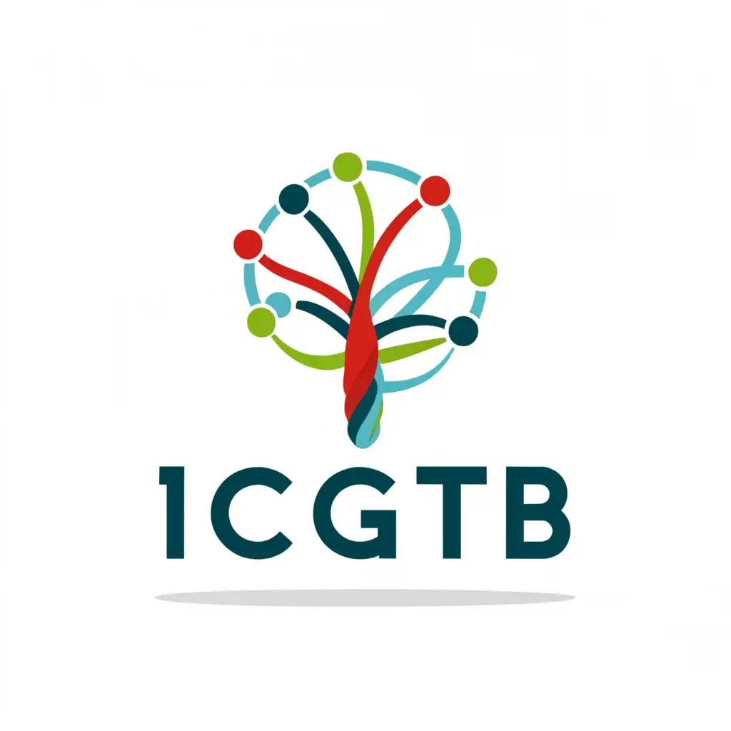 a logo design,with the text "ICCGTB", main symbol:DNA Tree of Life,complex,clear background
