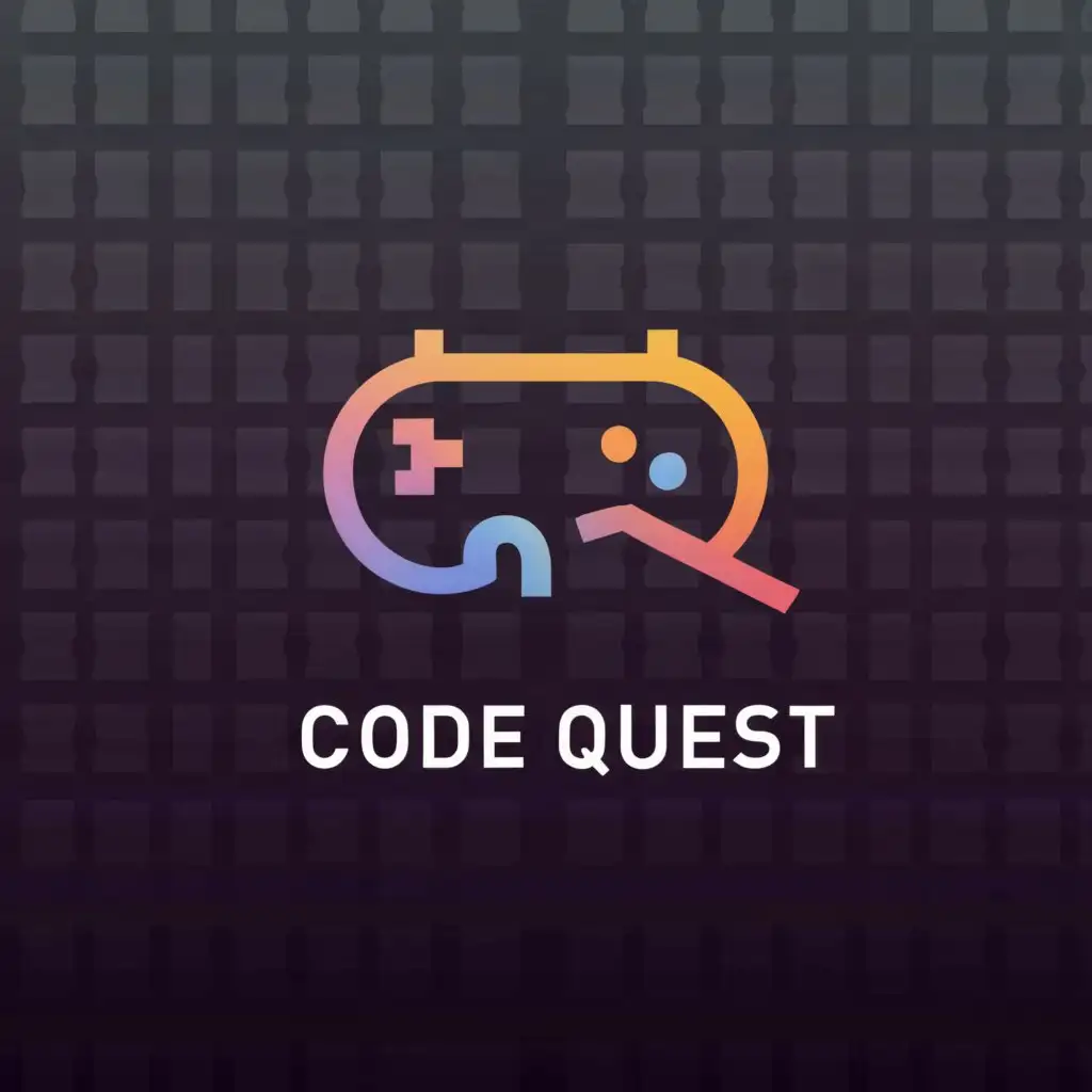 a logo design,with the text "Code Quest and CQ for short", main symbol:gamers and programming languages,Moderate,be used in Technology industry,clear background