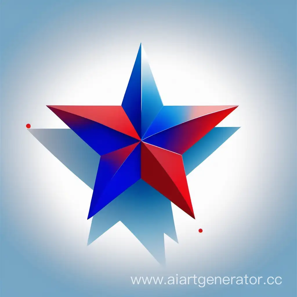 Gradient-Red-Blue-and-White-Star-on-White-Background