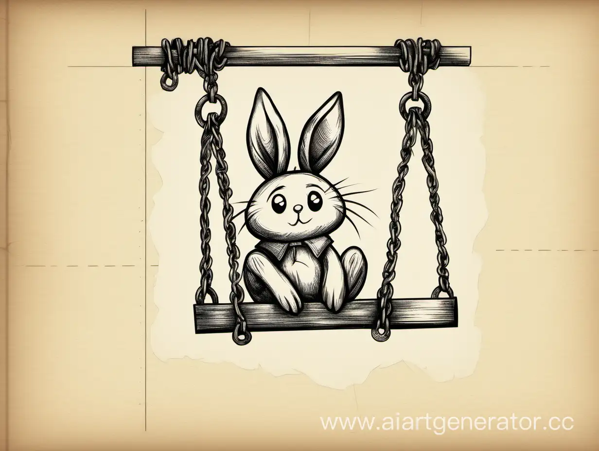 Notebook-Drawing-of-Bunny-Hanging-on-Gallows