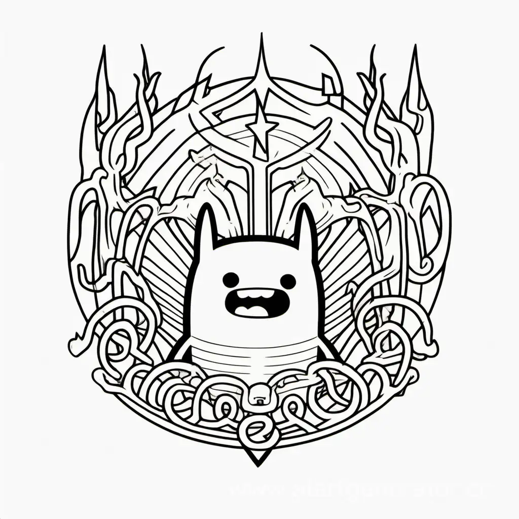 Adventure-Time-Cartoon-Tattoo-Minimalist-Black-and-White-Demon-Character-Design