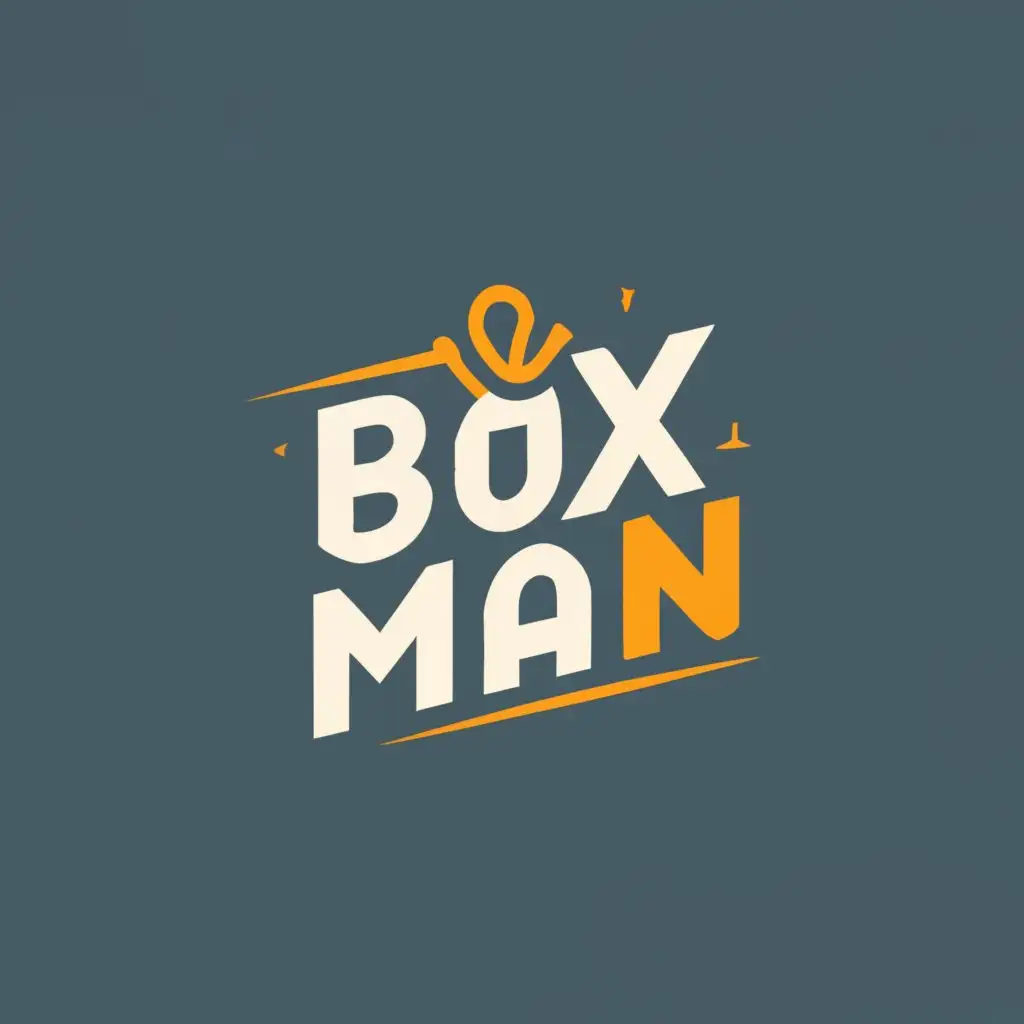 logo, box man, with the text "box man", typography, be used in Sports Fitness industry