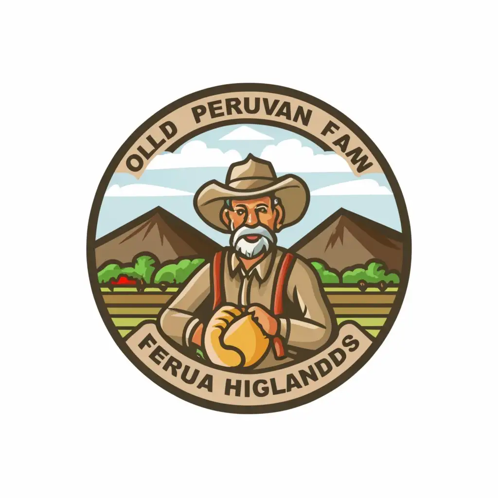 LOGO-Design-For-Sacred-Farmer-Honoring-Peruvian-Highlands-with-Old-Farmer-and-Mountain-Motif