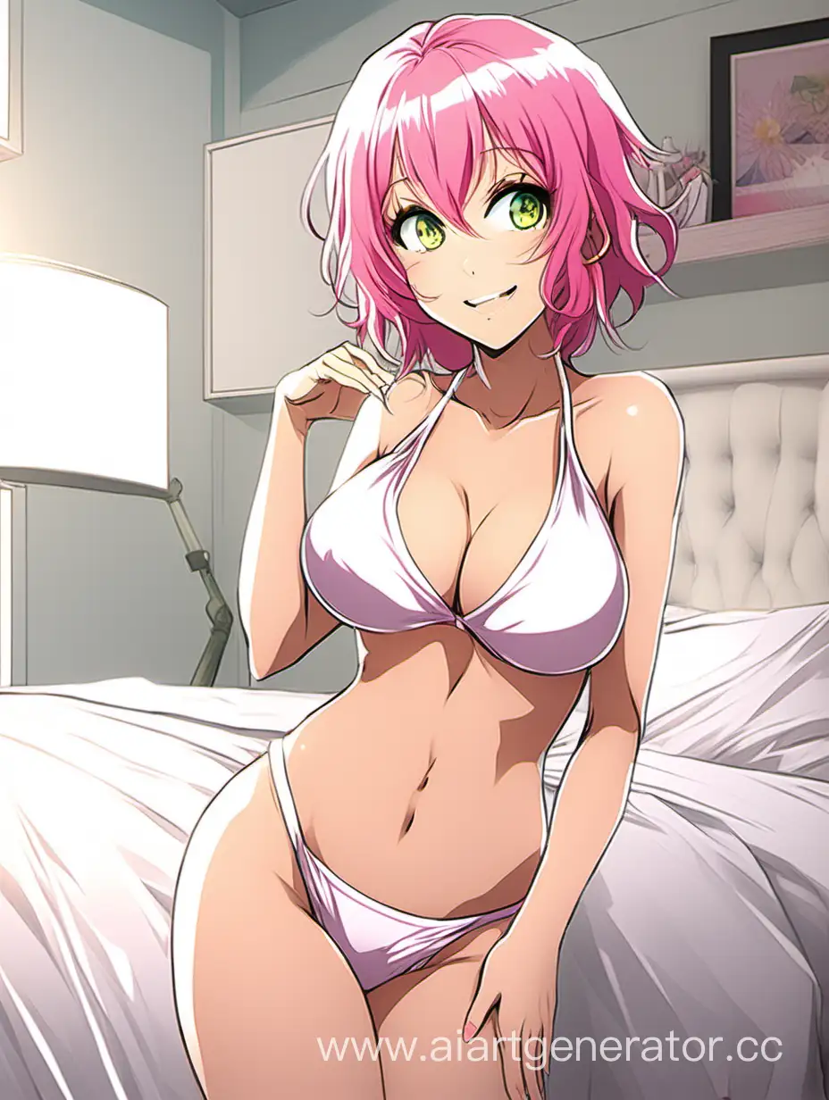 Graceful-Anime-Girl-in-White-Bikini-with-Pink-Hair