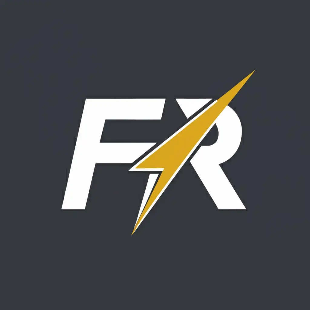 a logo design,with the text "FRR", main symbol:Lightning,Minimalistic,be used in Sports Fitness industry,clear background