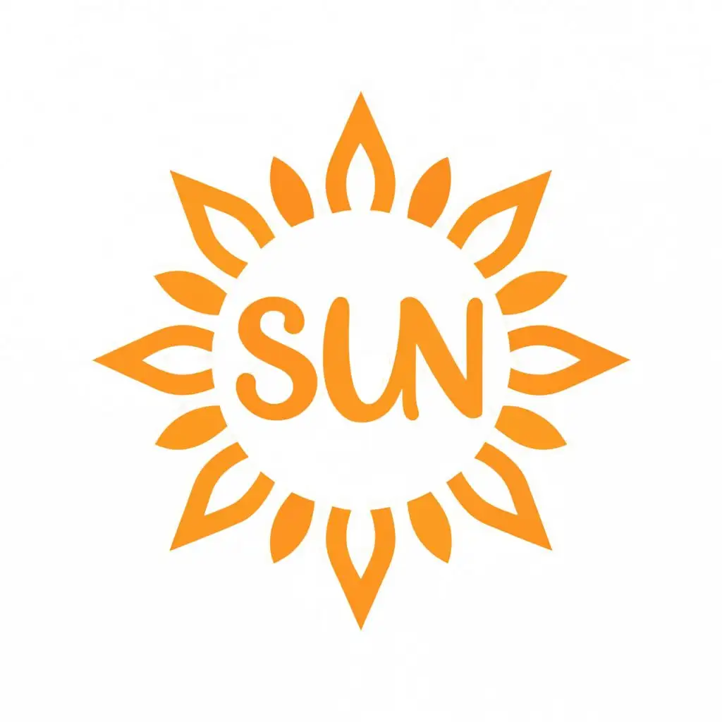logo, Sun, with the text "Sun", typography