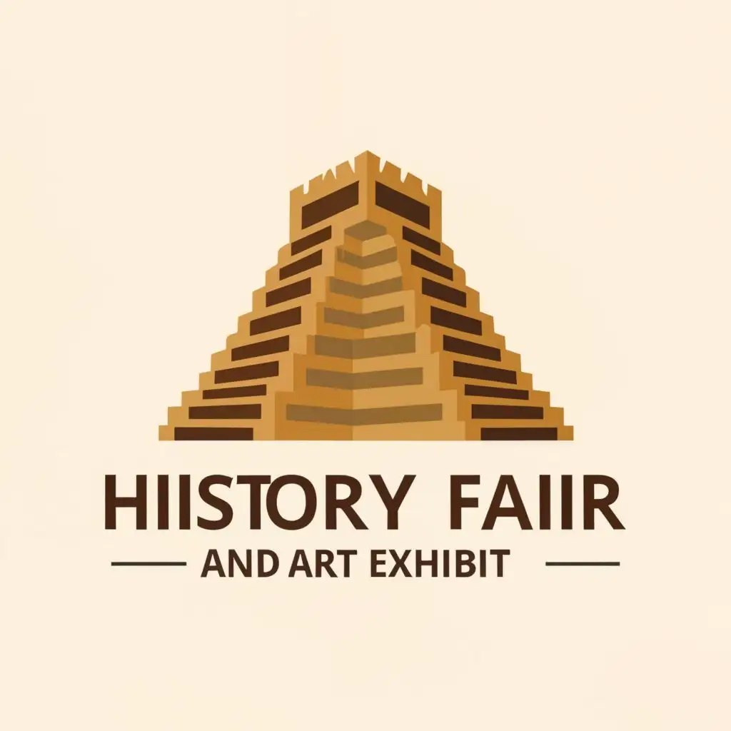 a logo design,with the text "history fair
and art exhibit", main symbol:zigurat,Moderate,be used in Education industry,clear background