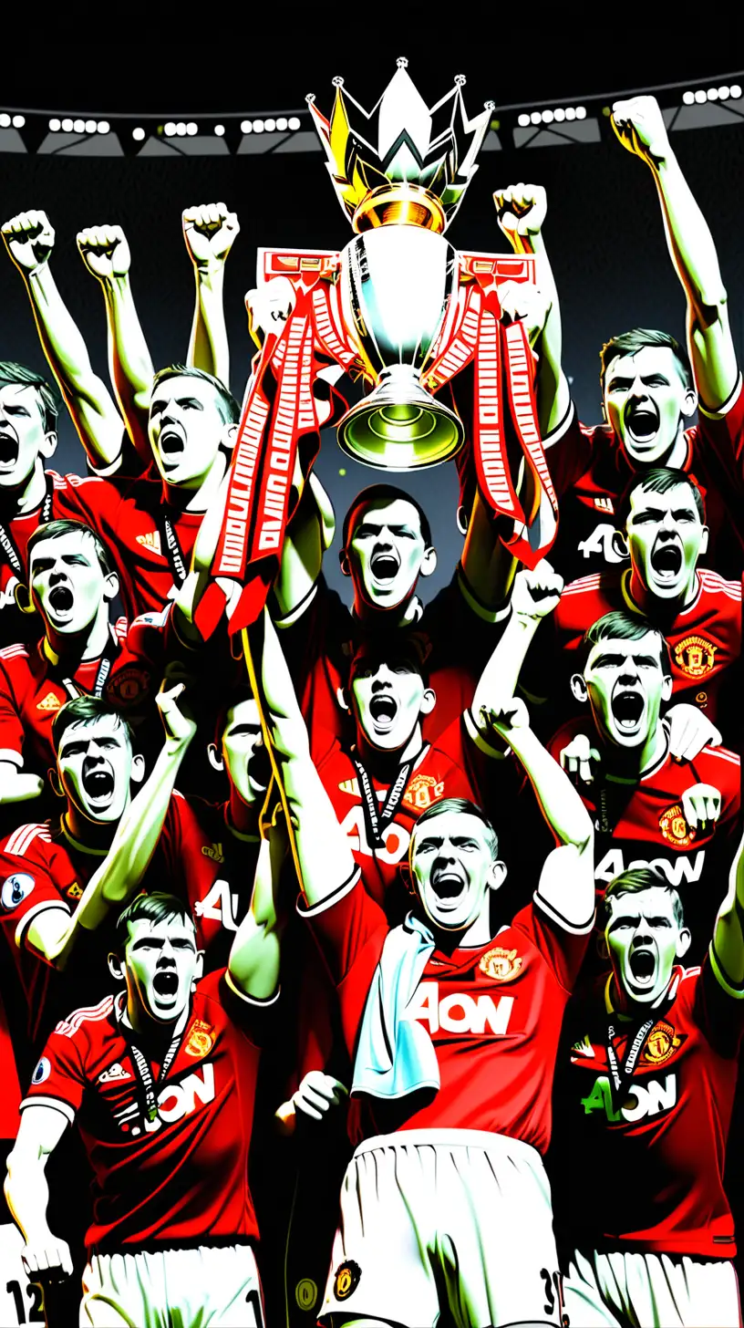 Drawing of Manchester UTD club's championship cup gallery








