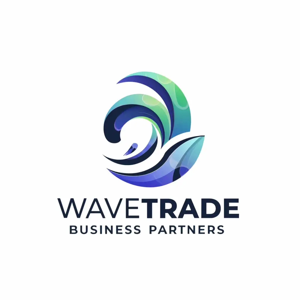 a logo design,with the text "WaveTrade Business Partners", main symbol:Breaking Wave,Moderate,clear background