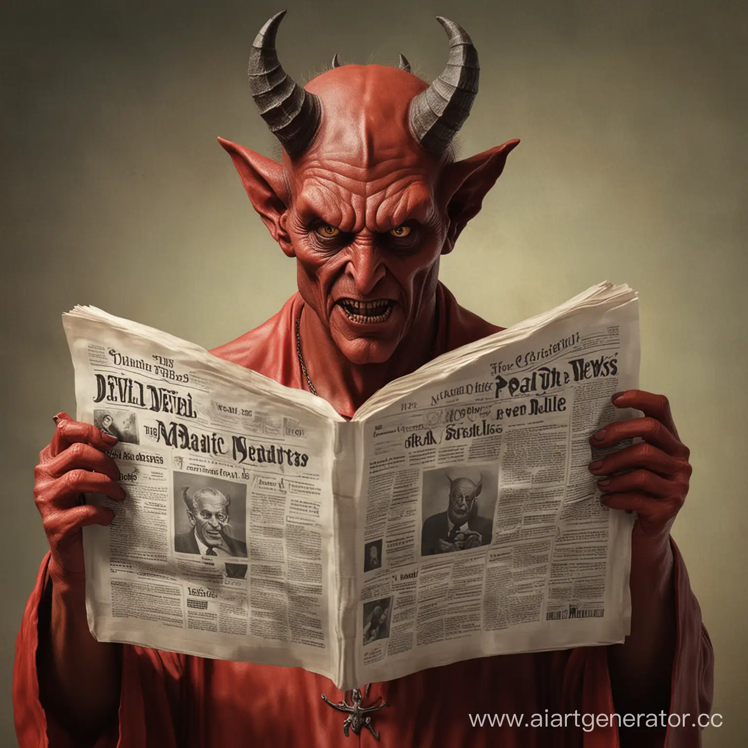 Дьявол читает новости ABDART. Реалистичное