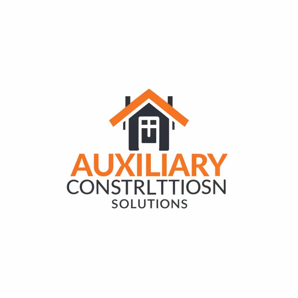 a logo design,with the text "Auxiliary construction solutions", main symbol:cottage,Moderate,be used in Construction industry,clear background