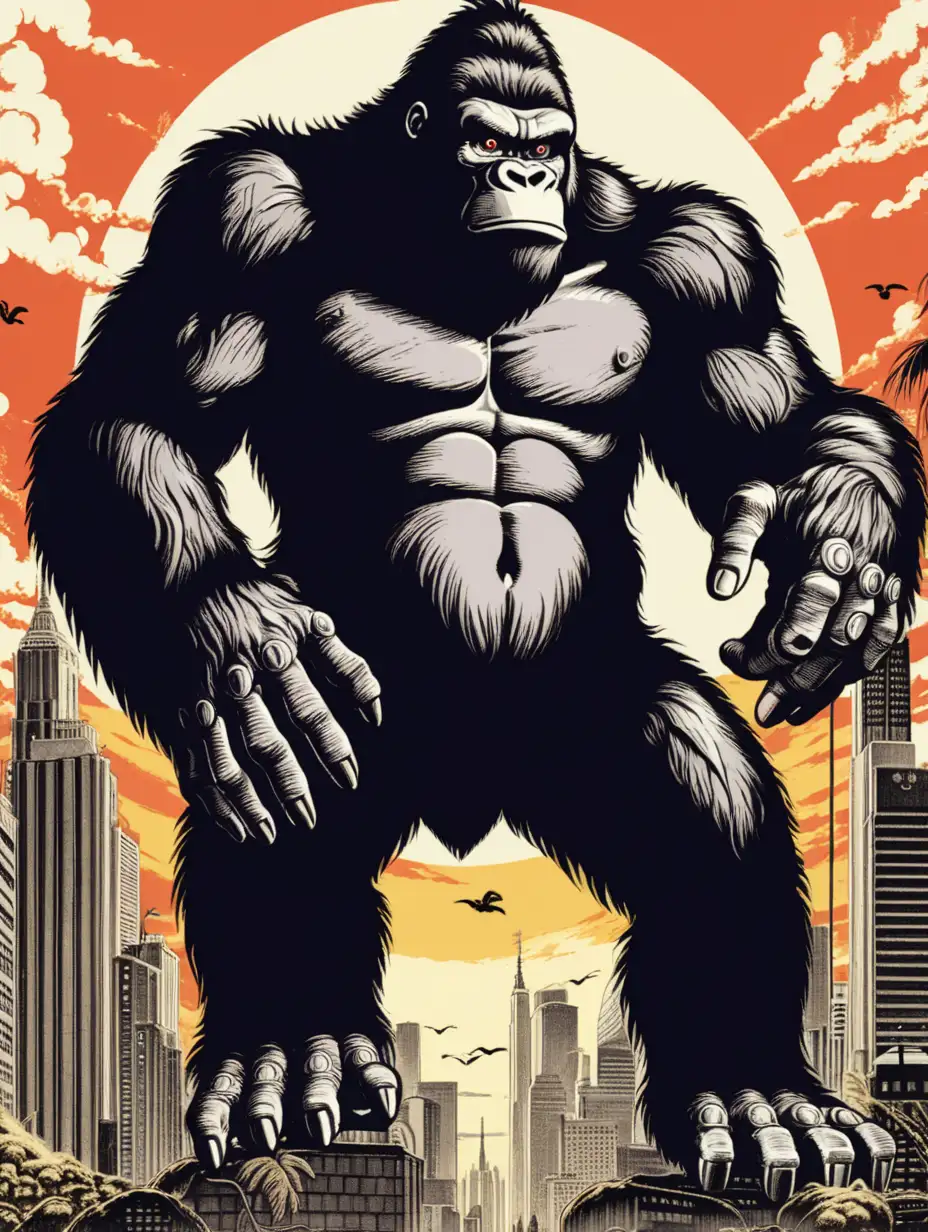 Retro Anime King Kong Vintageinspired Anime Rendition of the Iconic Giant Ape