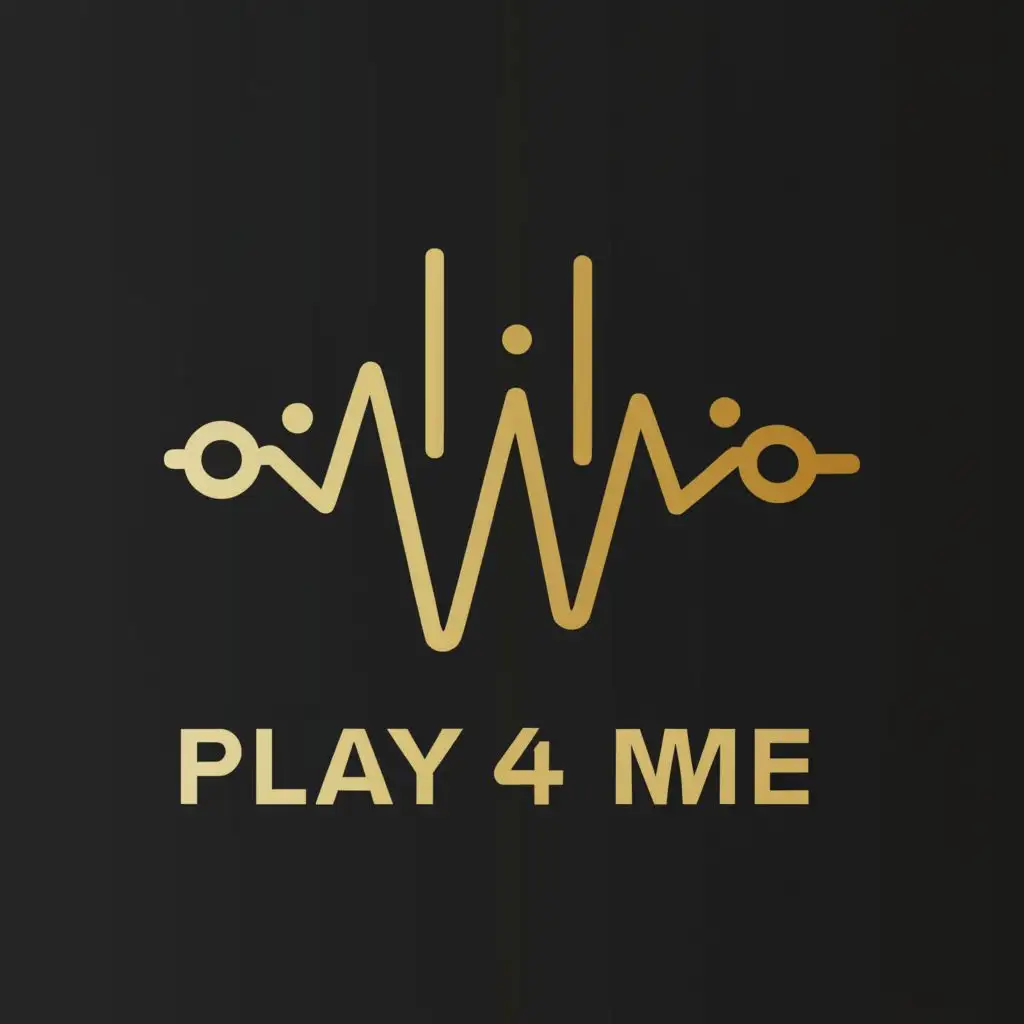 LOGO-Design-for-Play-4-Me-Gold-Sound-Waves-Symbol-on-Black-Background-for-Entertainment-Industry