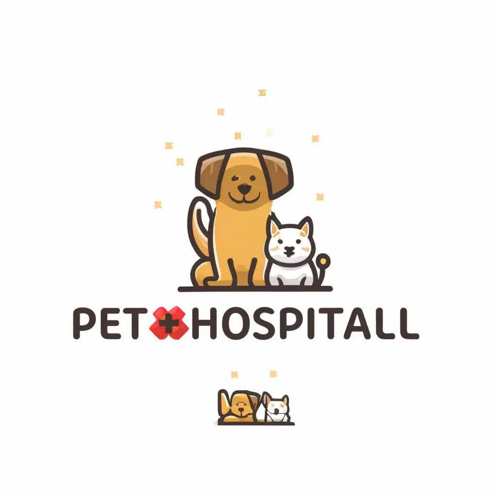 a logo design,with the text "Pet Hospital", main symbol:contains logo name, and uses pet to decorate,Moderate,clear background