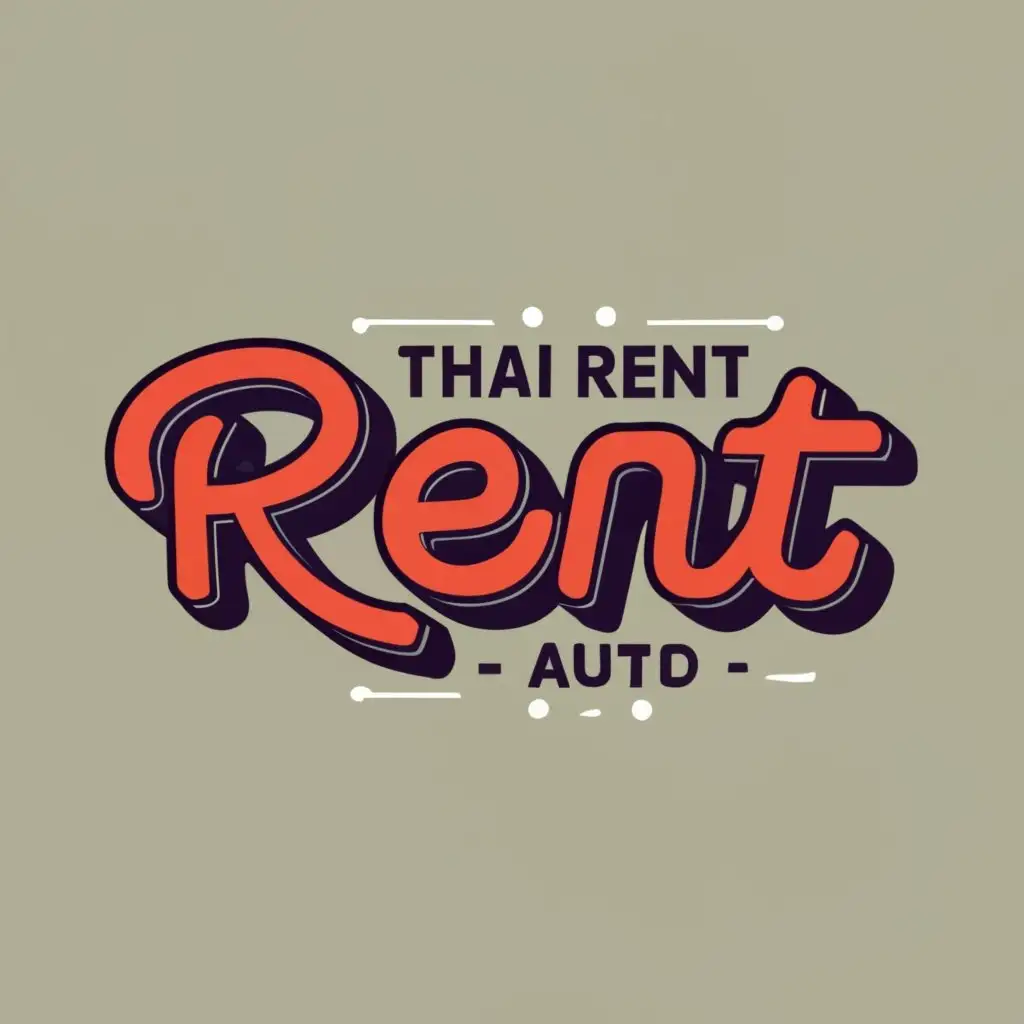 logo, Rent, with the text "Thai Rent Auto", typography, be used in Retail industry