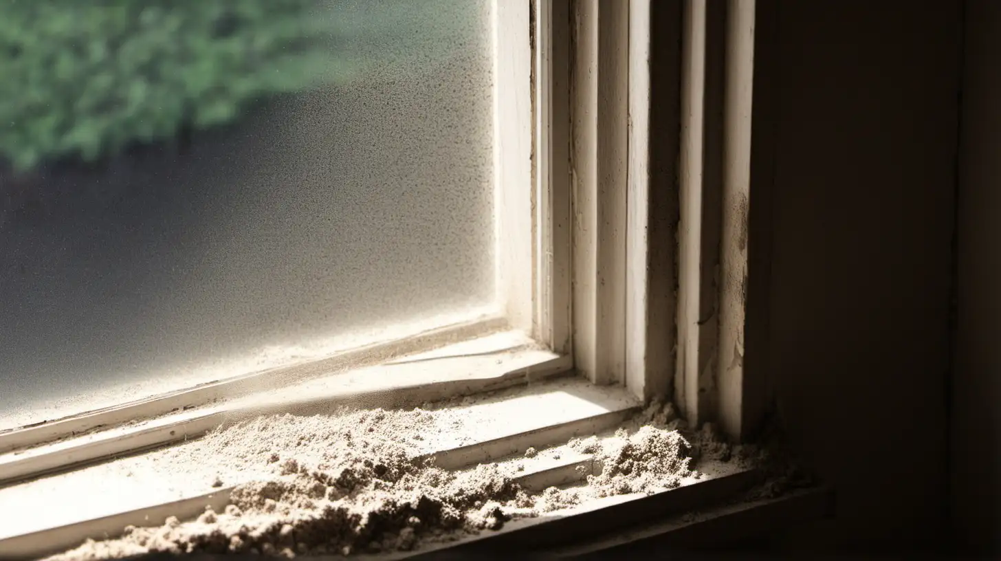 dusty window corner
