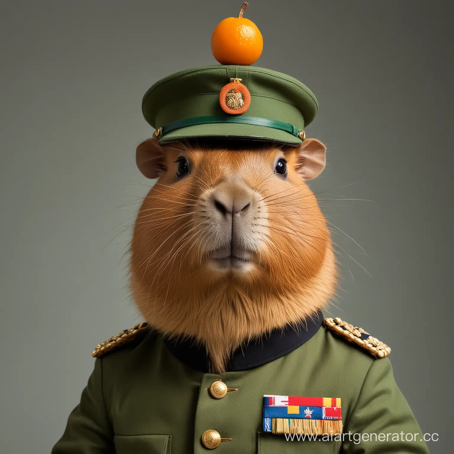 Capybara-Wearing-Military-Uniform-with-Mandarin-Hat