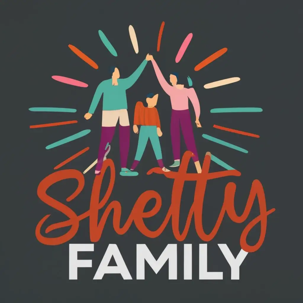 logo, family Portrait, with the text "Shetty Family", typography