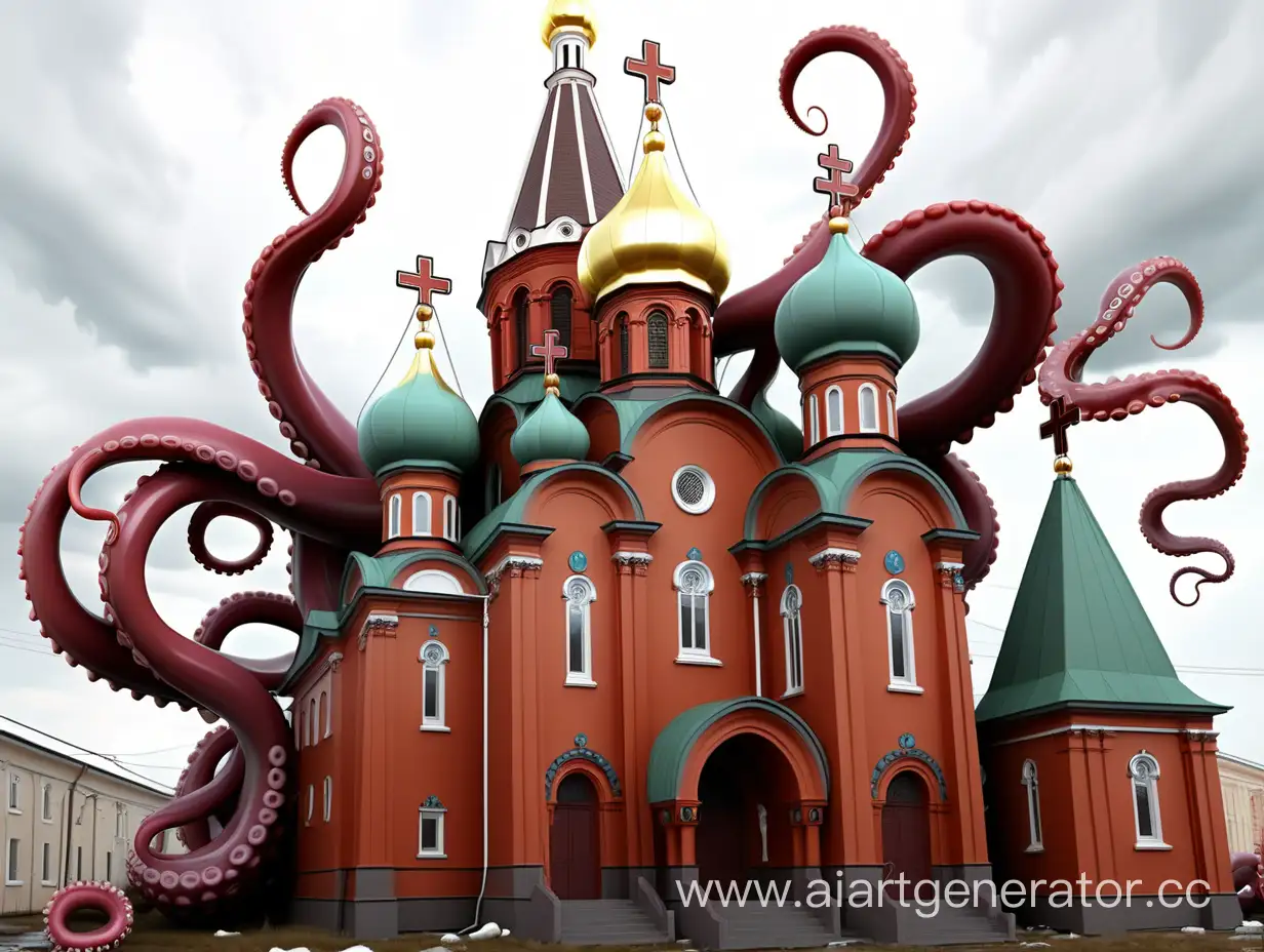 Big tentacles from hell are destroying the russian church epic 