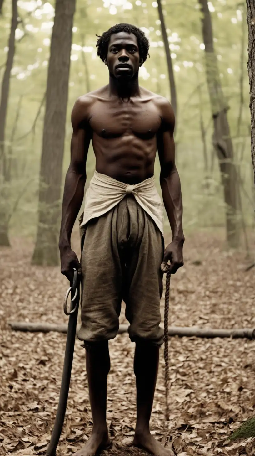 1800s Black male slave in the woods
