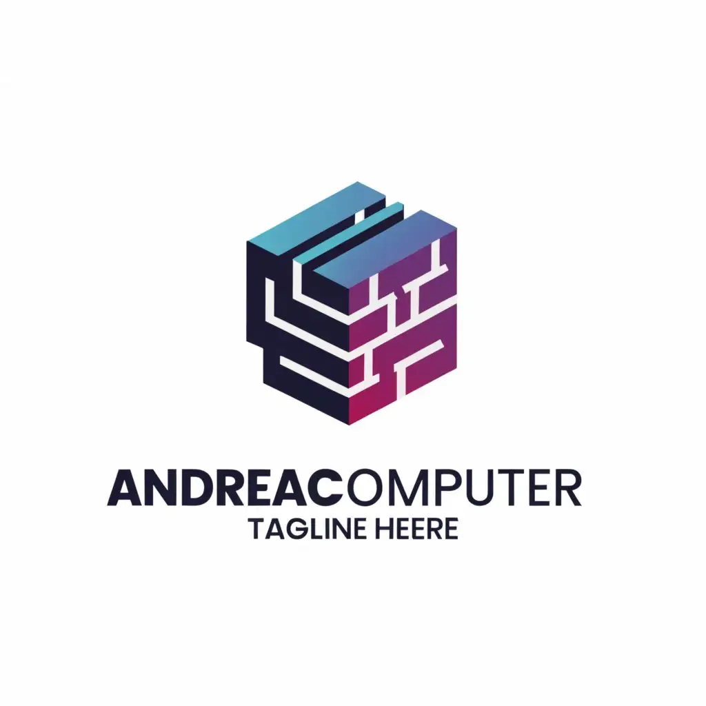 a logo design,with the text "AndreaComputer", main symbol:a computer,Moderate,be used in Technology industry,clear background