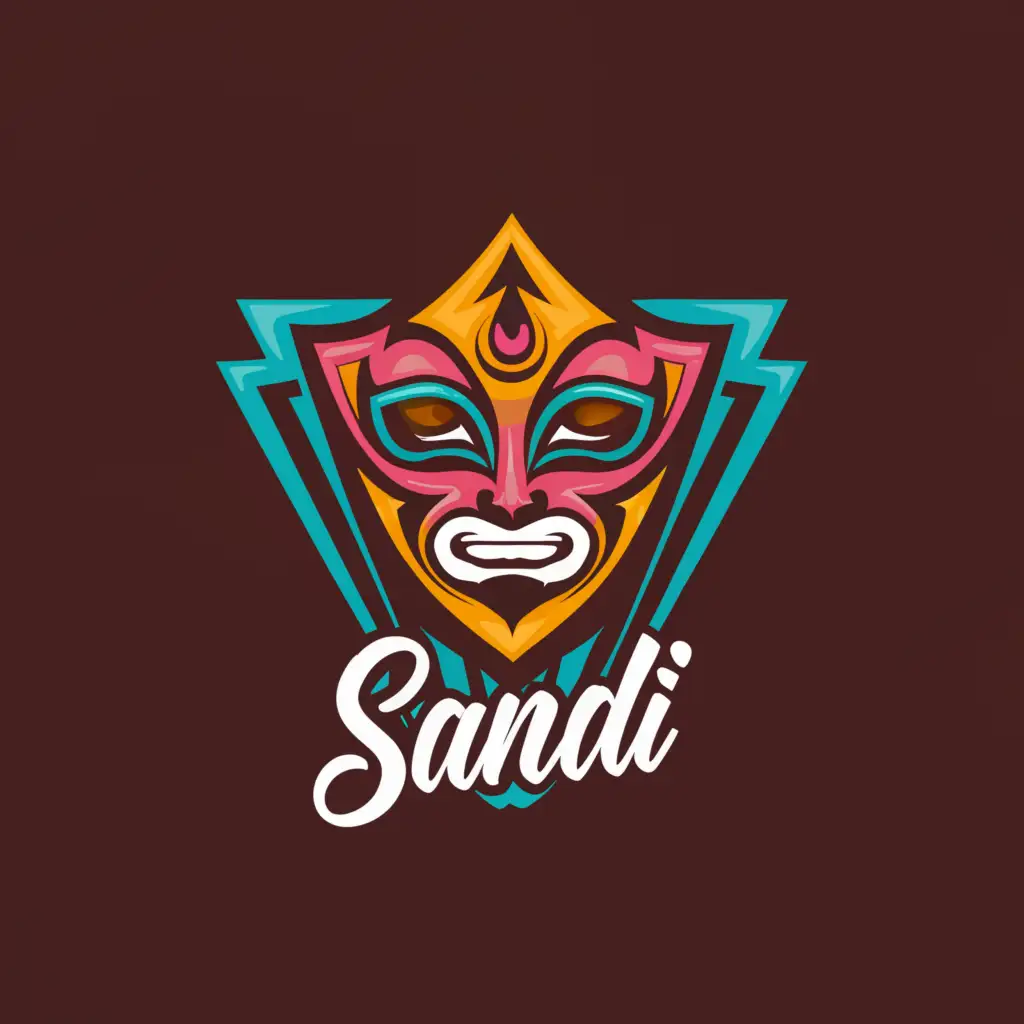 a logo design,with the text "Sandi", main symbol:Luchadore Wrestling mask,complex,be used in Technology industry,clear background