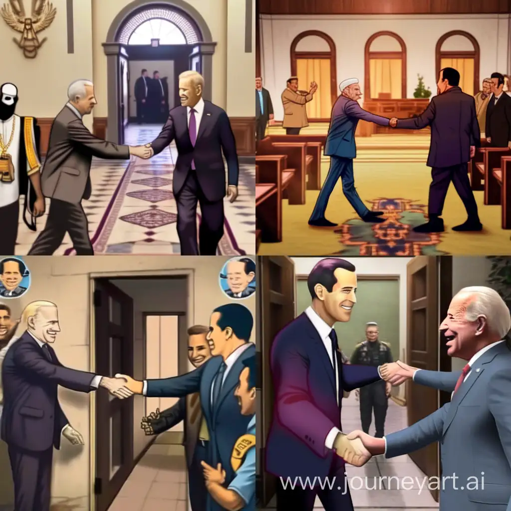 Leadership-Unity-Abdel-Fattah-elSisi-and-Joe-Biden-Shake-Hands-in-Homeless-Shelter-Anime-Scene