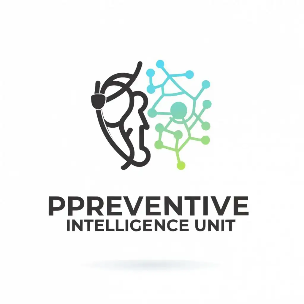 a logo design, with the text 'Preventive Intelligence Unit', main symbol: Health, technology, complex, to be used in the Medical Dental industry, clear background